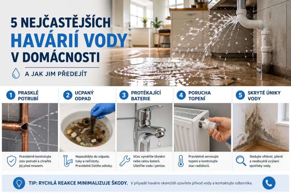 Havárie vody v domácnosti